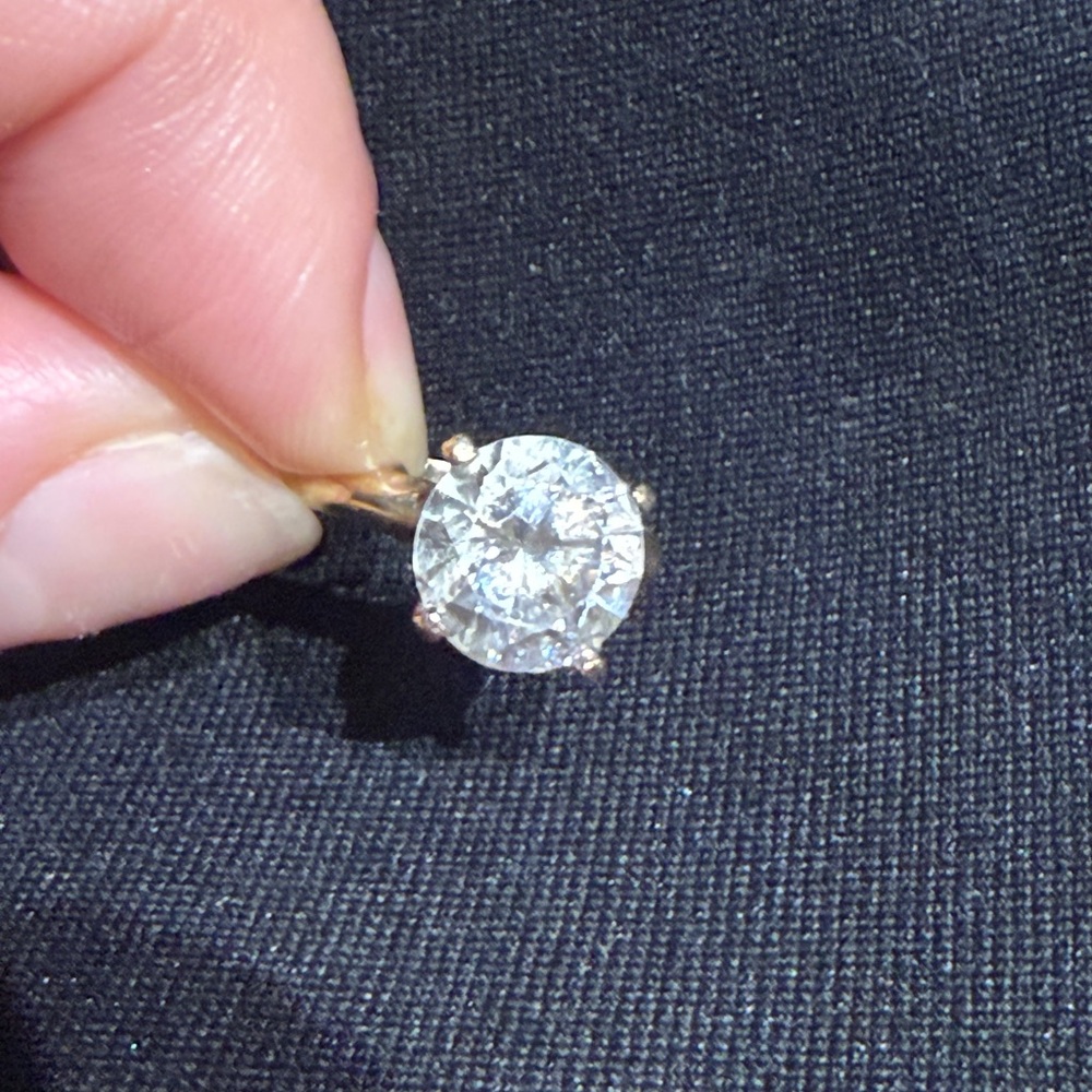 10k solid vintage yellow gold round solitaire ring 3g 2.9Kt CZ engagement